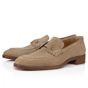 Christian Louboutin Chambelimoc Men Moccasins Grey | OBXLPT-398