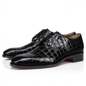 Christian Louboutin Chambeliss Men Buckle Shoes Black | POWERM-751