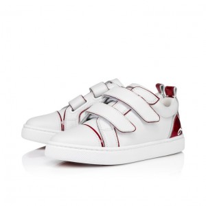 Christian Louboutin Funnyto Scratch Kids' Sneakers White / Red | AZUJQW-129