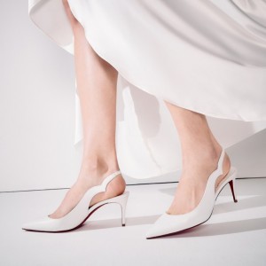 Christian Louboutin Hot Chick Sling Women Pumps White | WGNLQY-612