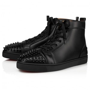 Christian Louboutin Lou Spikes Men Sneakers Black | RMTVFJ-640