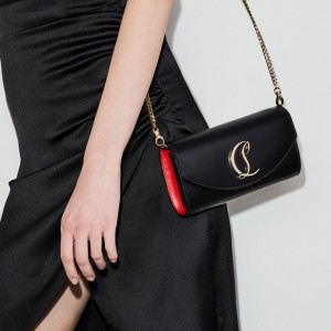 Christian Louboutin Loubi54 Women Crossbody Bags Black / Gold | XPHBIO-063