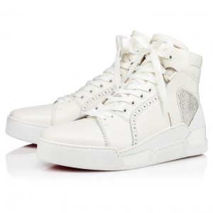 Christian Louboutin Loubikick Strass Men Sneakers White | ZFKNXD-156