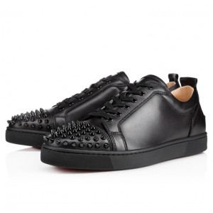 Christian Louboutin Louis Junior Spikes Men Sneakers Black | YZUAWG-617