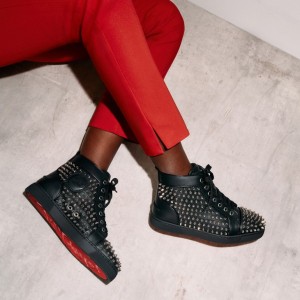 Christian Louboutin Louis Night Spikes Women Sneakers Black | ICMEXH-396