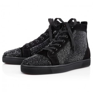 Christian Louboutin Louis Strass Men Sneakers Black | WRDILA-289