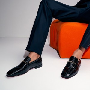 Christian Louboutin MJ Moc Men Moccasins Black | JPIVEO-682