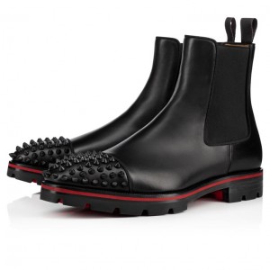 Christian Louboutin Melon Spikes Men Boots Black | PWJHSX-789