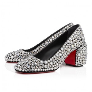 Christian Louboutin Minny Maxi Strass Women Pumps Silver | NILXVH-403