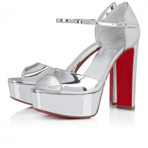 Christian Louboutin Sandaloo Women Platform Shoes Silver | PBDMAH-598