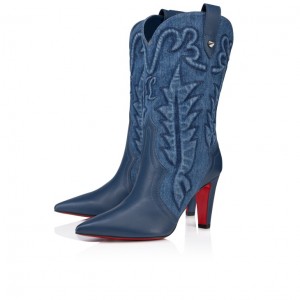 Christian Louboutin Santiabooty Women Boots Blue / Blue | XBDFEC-146