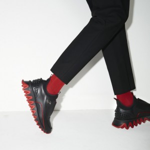 Christian Louboutin Sharkyloub SP Spikes Men Sneakers Black | SORIYL-754