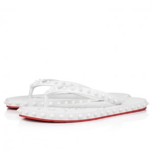 Christian Louboutin Super Loubi Flip Women Sandals White | QNOUJI-697