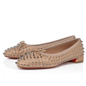 Christian Louboutin Sweetie Jane Spikes Women Flat Shoes Pink | MKFRYH-750