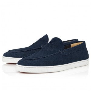 Christian Louboutin Varsiboat Men Moccasins Blue | QTSKMU-852