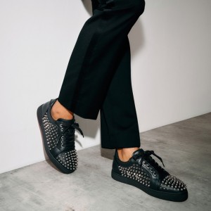 Christian Louboutin Vieira Night Spikes Women Sneakers Black | OABZVD-905