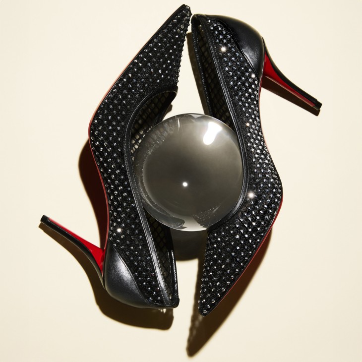 Christian Louboutin Apostropha Mesh Strass Women Pumps Black | ERGAIP-380