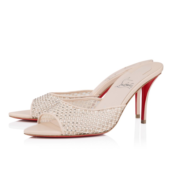 Christian Louboutin Apostropha Mesh Strass Women Sandals White | LSCAGE-470