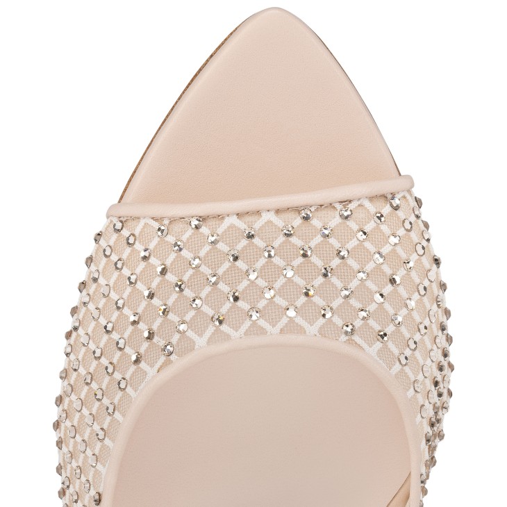 Christian Louboutin Apostropha Mesh Strass Women Sandals White | LSCAGE-470