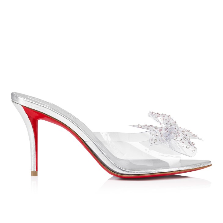 Christian Louboutin Aqua Strass Women Mules Silver | NUVGET-467