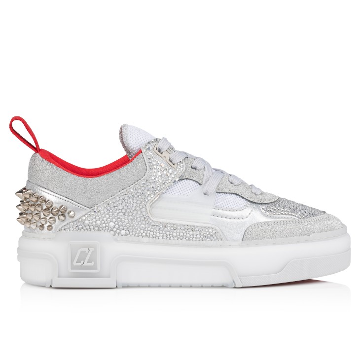 Christian Louboutin Astroloubi Strass Women Sneakers Silver | YXNDGA-728