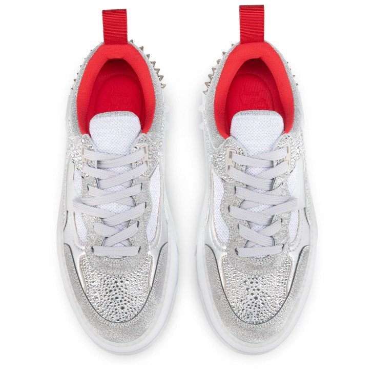 Christian Louboutin Astroloubi Strass Women Sneakers Silver | YXNDGA-728