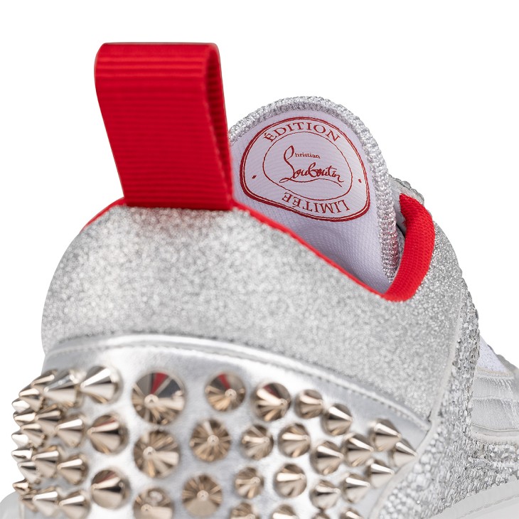 Christian Louboutin Astroloubi Strass Women Sneakers Silver | YXNDGA-728