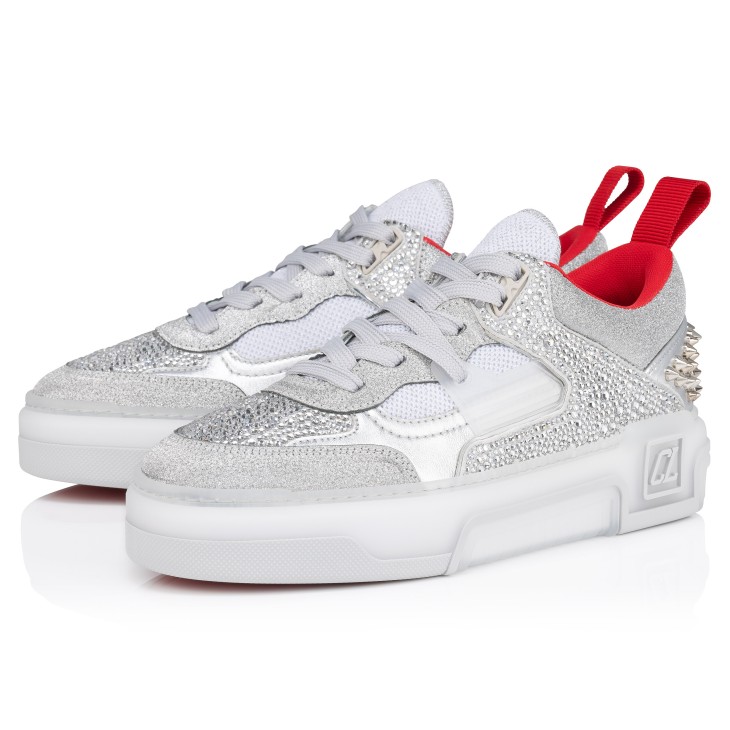 Christian Louboutin Astroloubi Strass Women Sneakers Silver | YXNDGA-728