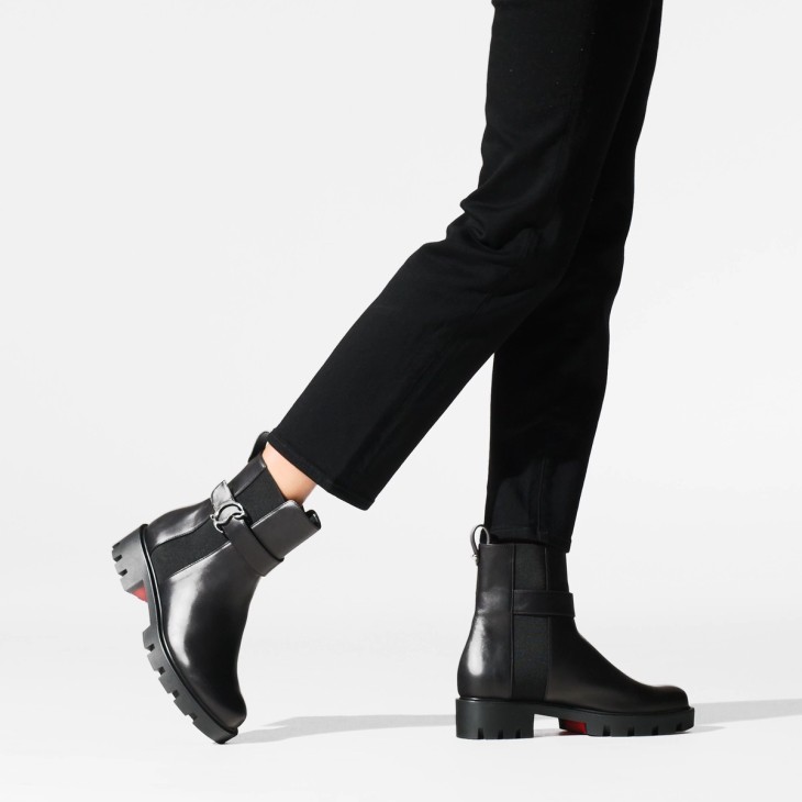 Christian Louboutin CL Chelsea Lug Women Boots Black | WFKJTX-217