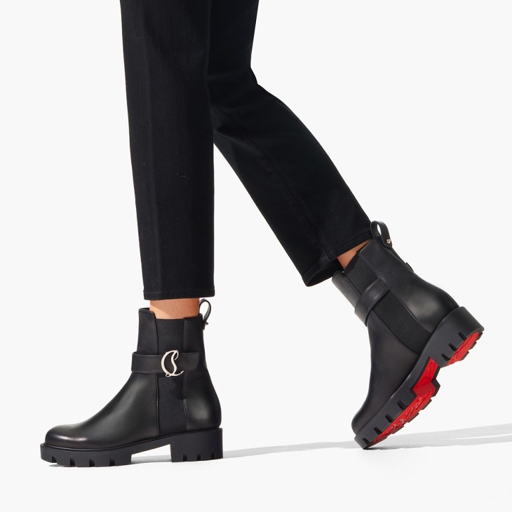 Christian Louboutin CL Chelsea Lug Women Boots Black | WFKJTX-217