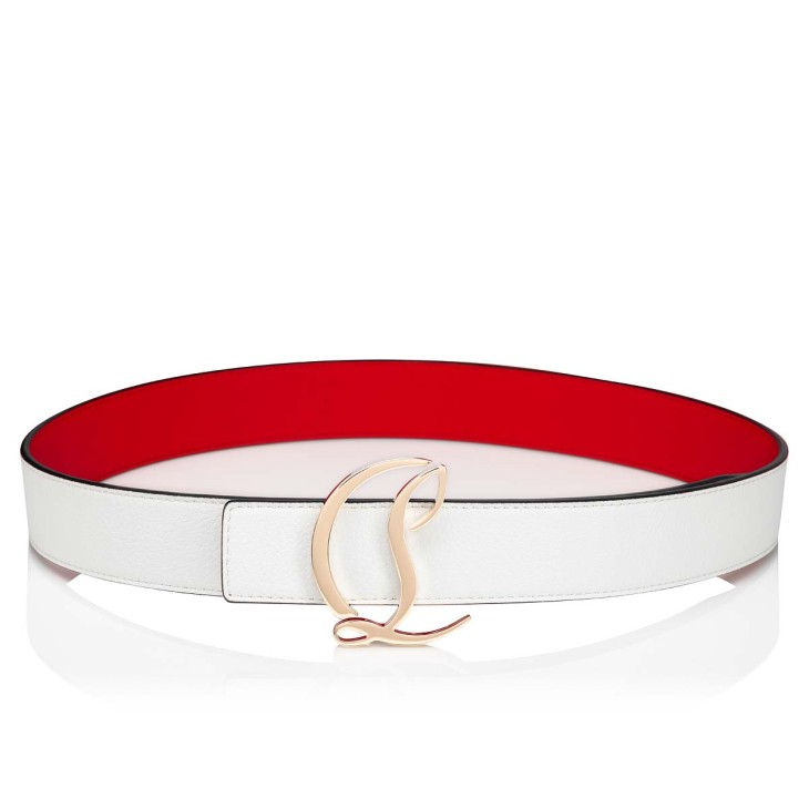 Christian Louboutin CL Logo Women Belts White | QWXMBP-815