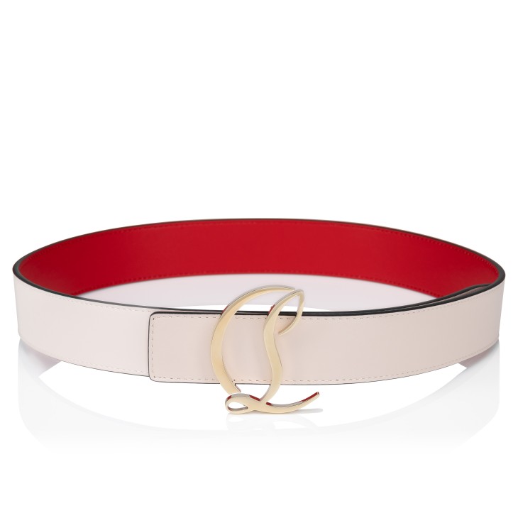 Christian Louboutin CL Logo Women Belts Cream | LXJIGP-560