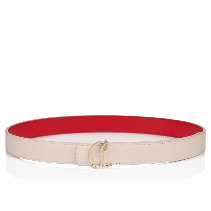 Christian Louboutin CL Logo Women Belts Cream | FOKJCV-376