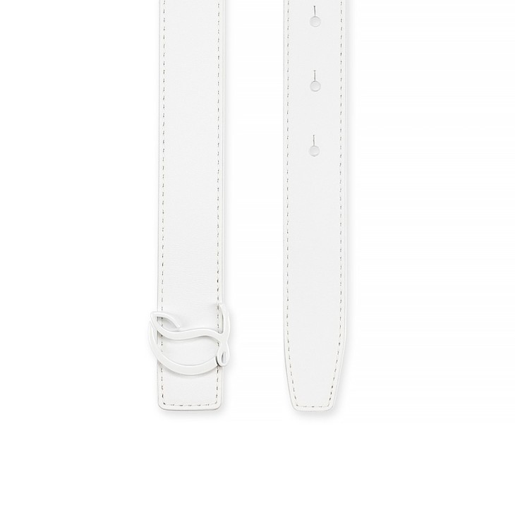 Christian Louboutin CL Logo Women Belts White | KYRPWE-740