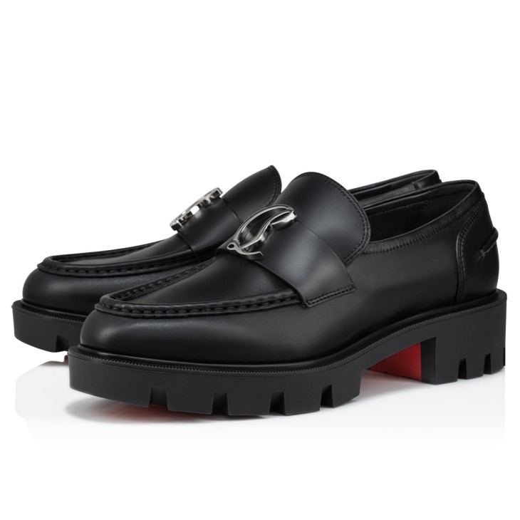 Christian Louboutin CL Moc Lug Women Flat Shoes Black | TKGPJB-510