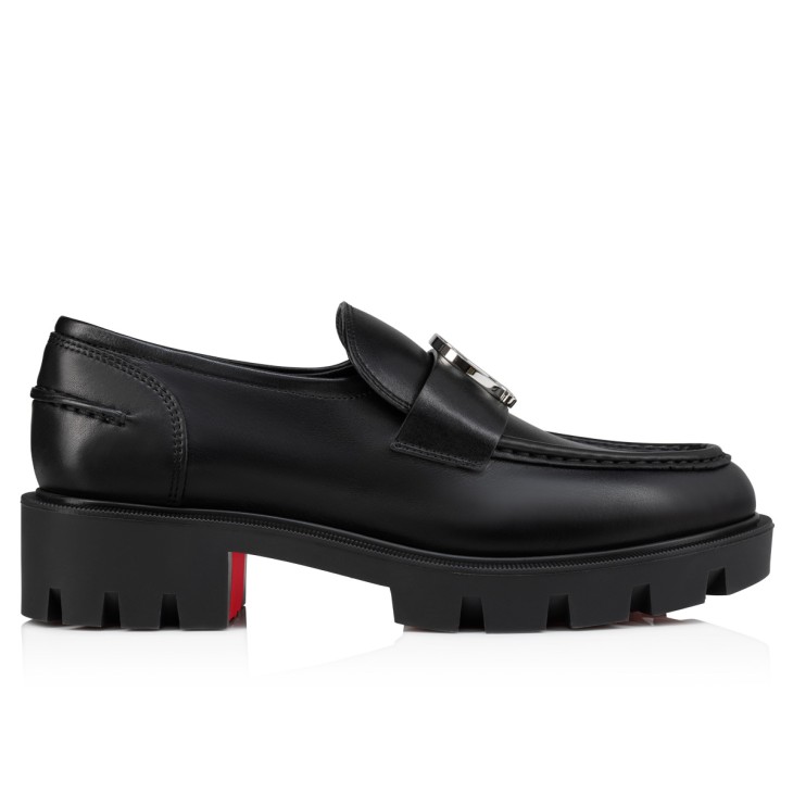 Christian Louboutin CL Moc Lug Women Flat Shoes Black | TKGPJB-510