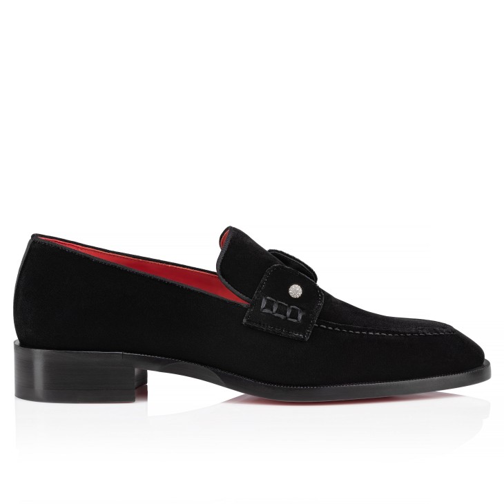 Christian Louboutin Chambelimoc Night Strass Men Moccasins Black | BJIAKW-685