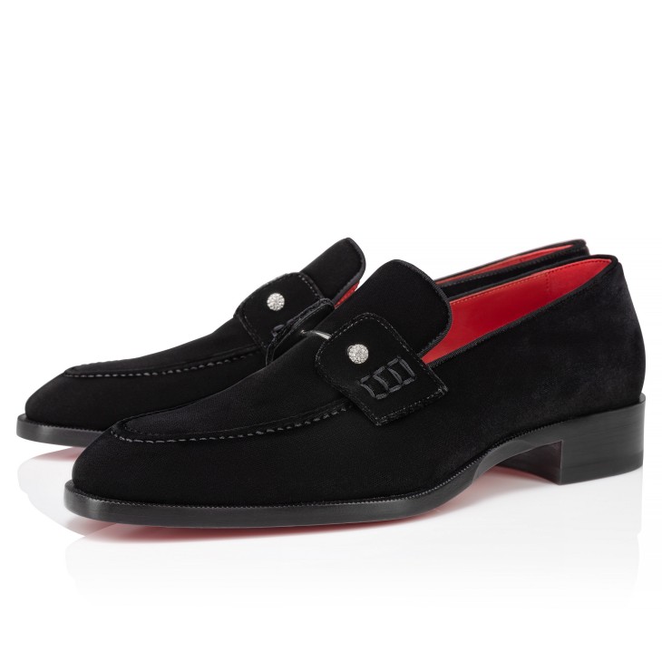 Christian Louboutin Chambelimoc Night Strass Men Moccasins Black | BJIAKW-685