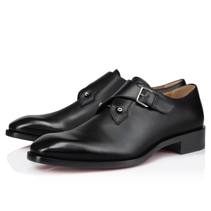 Christian Louboutin Chambelimonk Men Buckle Shoes Black | EWKOJL-542