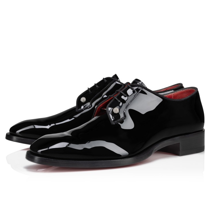 Christian Louboutin Chambeliss Night Strass Men Buckle Shoes Black | LZAOXW-317