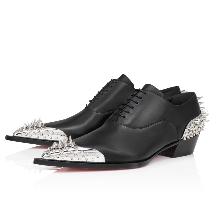 Christian Louboutin Eliviss Meteor Men Buckle Shoes Black | SQENZP-592