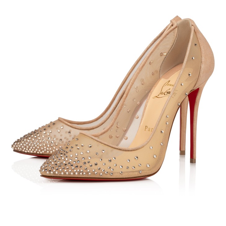 Christian Louboutin Follies Strass Women Pumps Cream | NELAGW-193