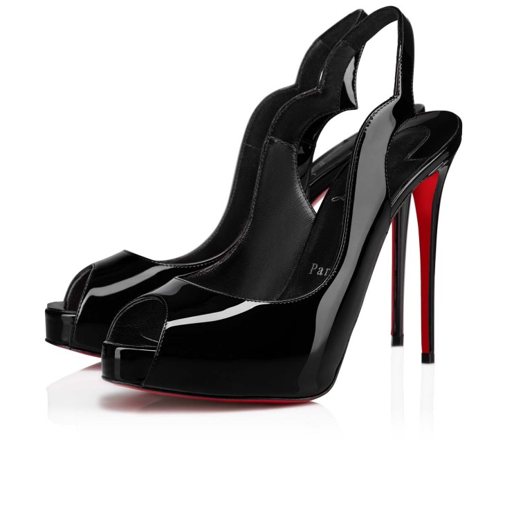 Christian Louboutin Hot Chick Sling Alta Women Platform Shoes Black | VZKPAY-179