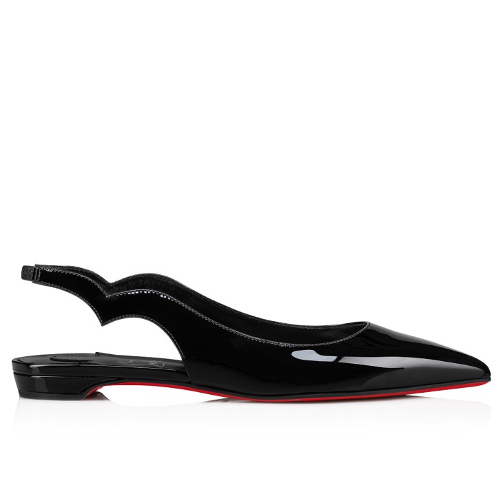 Christian Louboutin Hot Chickita Sling Women Flat Shoes Black | FQUEJY-098