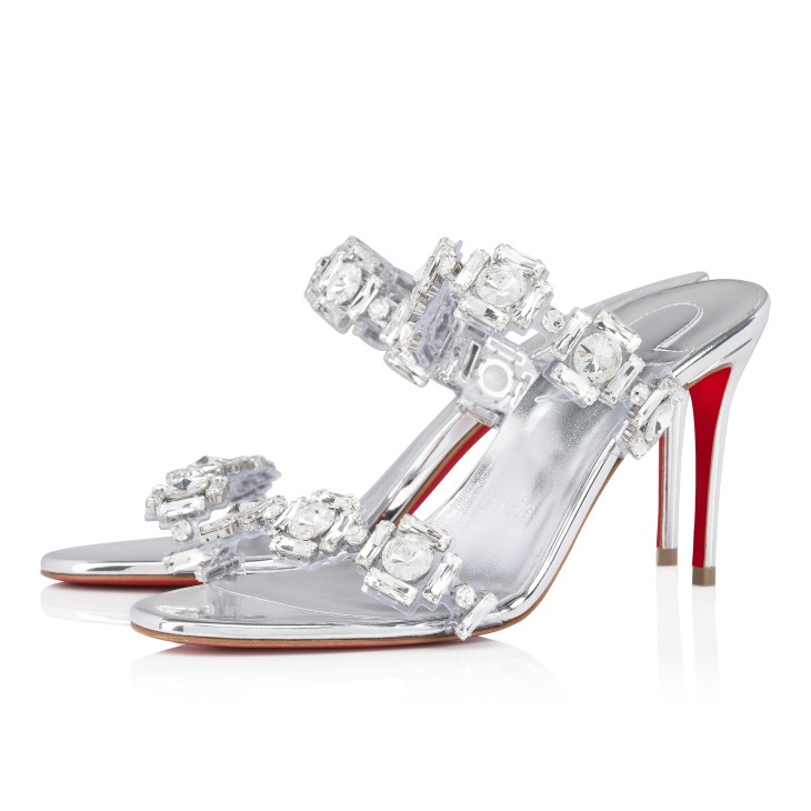 Christian Louboutin Just Jewel Women Mules Silver | QOXYFE-061