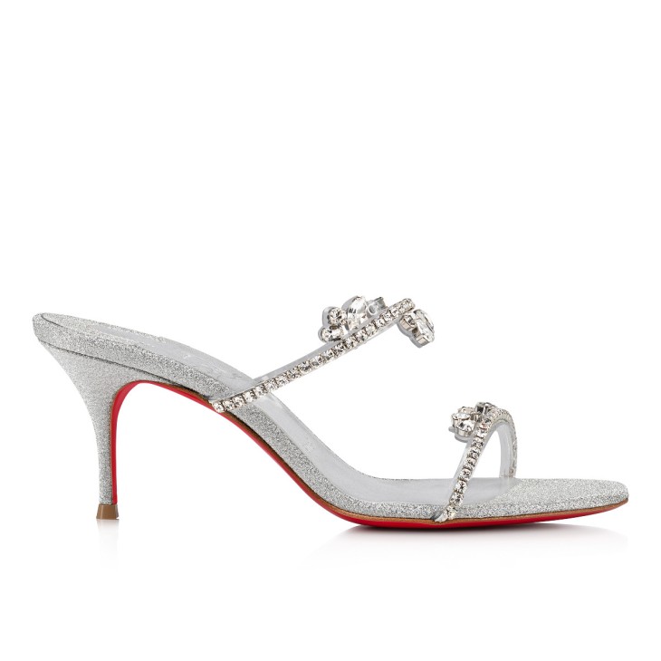 Christian Louboutin Just Queen Women Mules Silver | XOUNBV-296