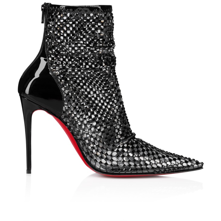 Christian Louboutin Kate Max Mesh Strass Women Boots Black | YPHJDE-459