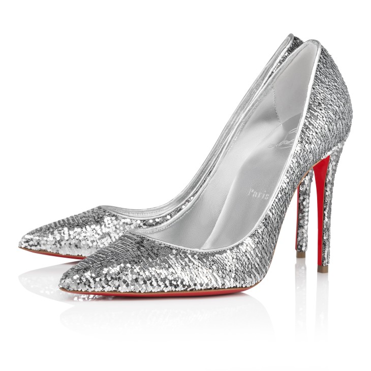 Christian Louboutin Kate Paillettes Women Pumps Silver | NGSAMW-784