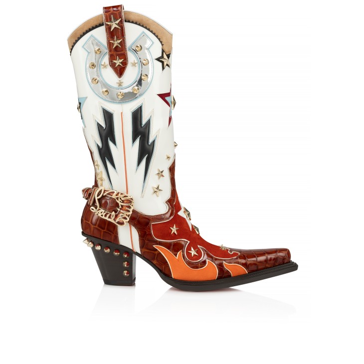 Christian Louboutin Kennywood Alta Men Boots White / Red | UZBLFS-519