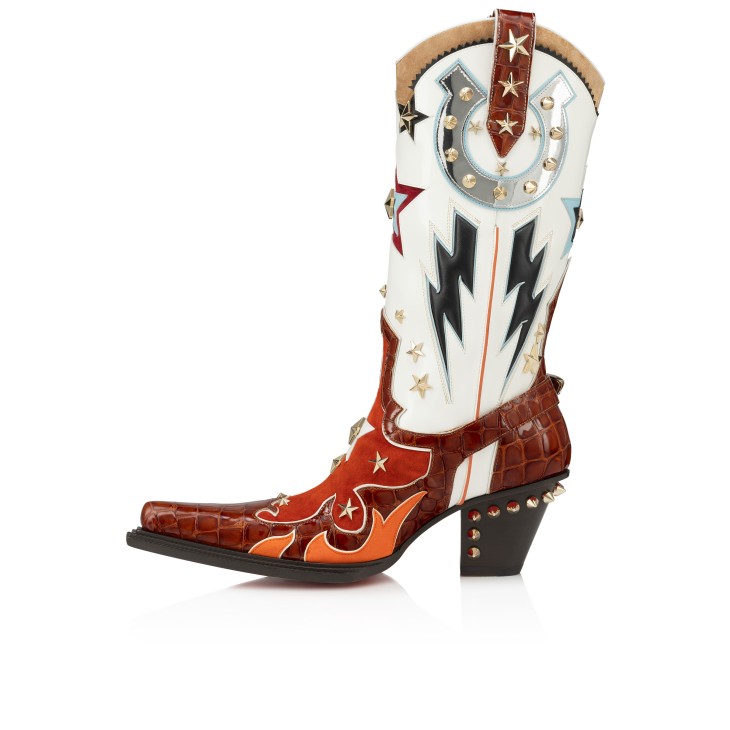 Christian Louboutin Kennywood Alta Men Boots White / Red | UZBLFS-519